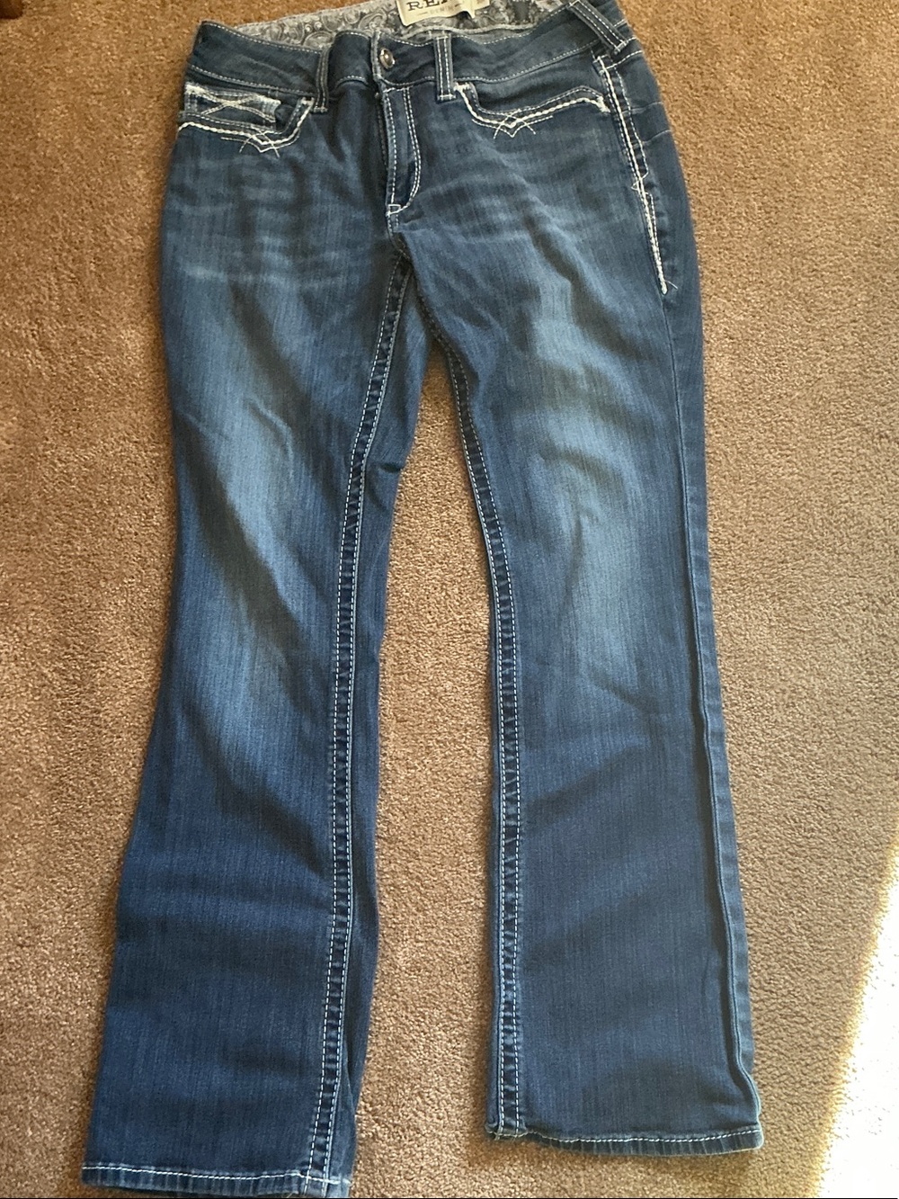 Ariat Women's Dark Blue Flare Jeans with Contrast Stitching